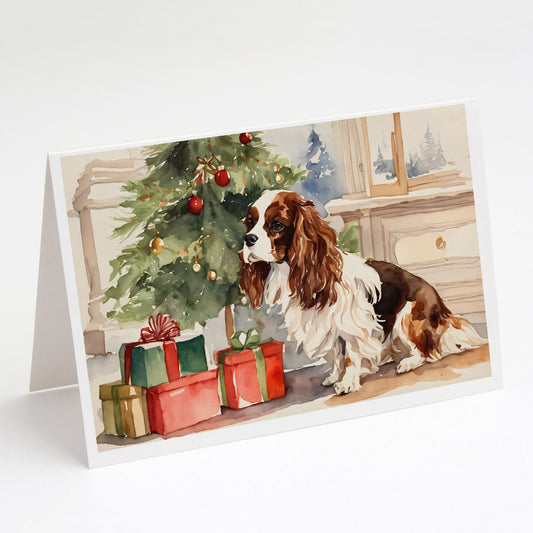 Cavalier Spaniel Christmas Greeting Cards Pack of 8 Blank Cards with Envelopes Whimsical A7 Size 5x7 Blank Note Cards