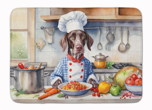 German Shorthaired Pointer The Chef Memory Foam Kitchen Mat Machine Washable Anti-Fatigue Mat Cushion Comfort Bath Mat or Kitchen Rug