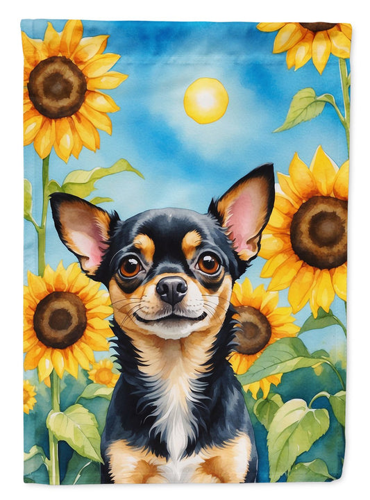 Chihuahua in Sunflowers Garden Flag Mailbox Flag Decorative Yard Flag Banner Outside Patio Artwork Yard Flower Beds, Garden Size, Multicolor