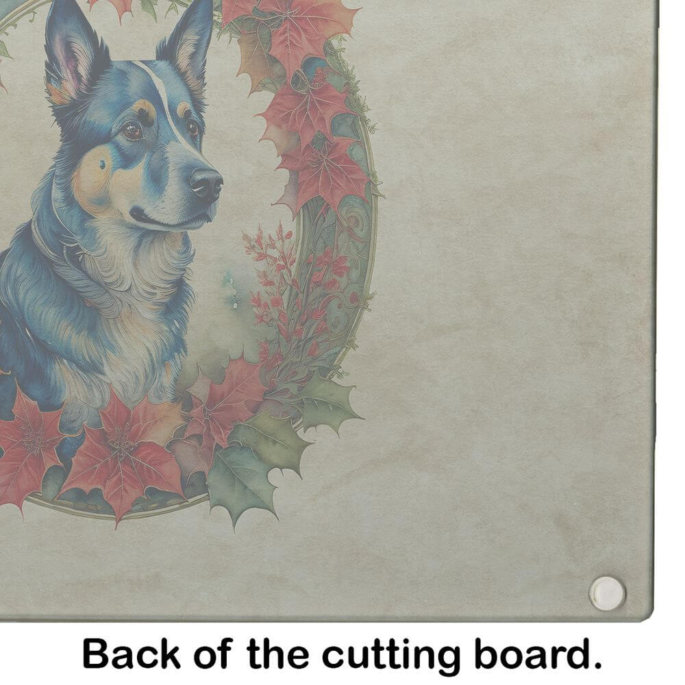 NEW Australian Cattle Dog Christmas Flowers Glass Cutting Board Decorative Tempered Glass Kitchen Cutting and Serving Board Large Size Chopping Board