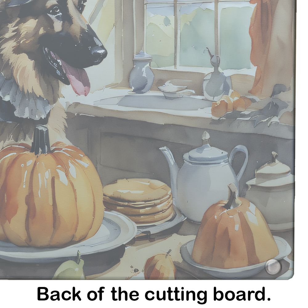 NEW German Shepherd Fall Kitchen Pumpkins Glass Cutting Board Decorative Tempered Glass Kitchen Cutting and Serving Board Large Size Chopping Board