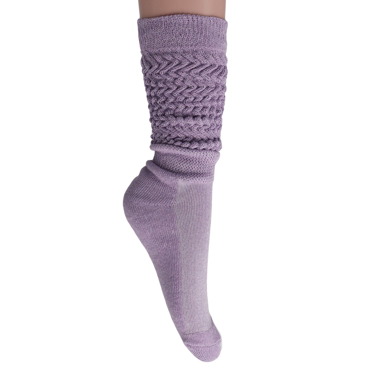 Women's Extra Long Slouch Scrunch Socks Knee High, Cotton Blend, Pack of 2, Fits Shoe Sizes 5-10, 80s Style, 28 Colors