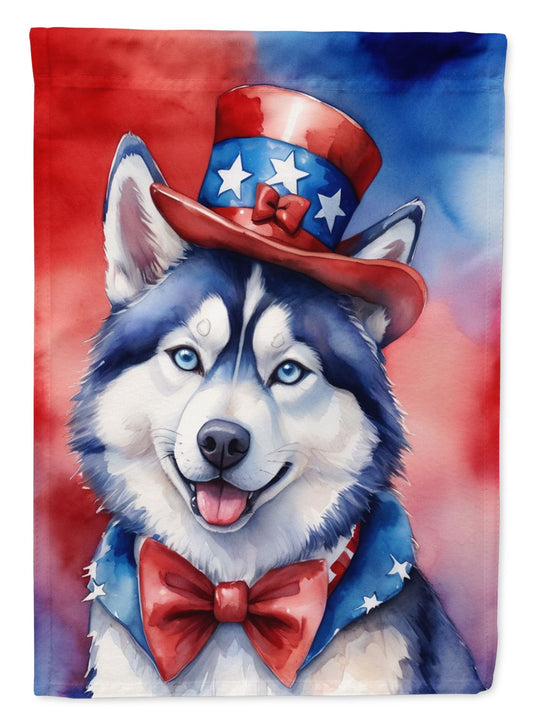 Siberian Husky Patriotic American Garden Flag Mailbox Flag Decorative Yard Flag Banner Outside Patio Artwork Yard Flower Beds, Garden Size, Multicolor