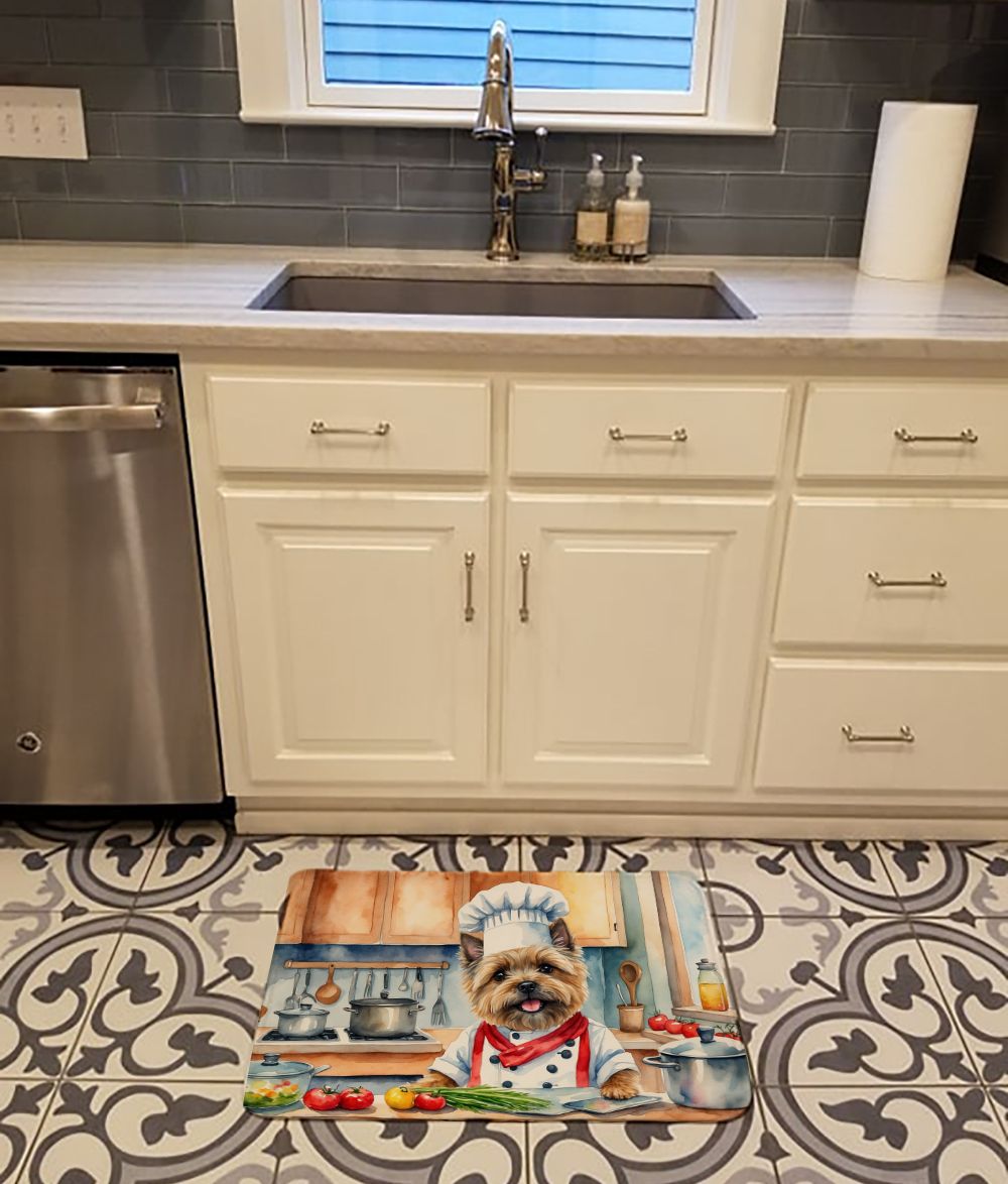 Cairn Terrier The Chef Memory Foam Kitchen Mat Machine Washable Anti-Fatigue Mat Cushion Comfort Bath Mat or Kitchen Rug
