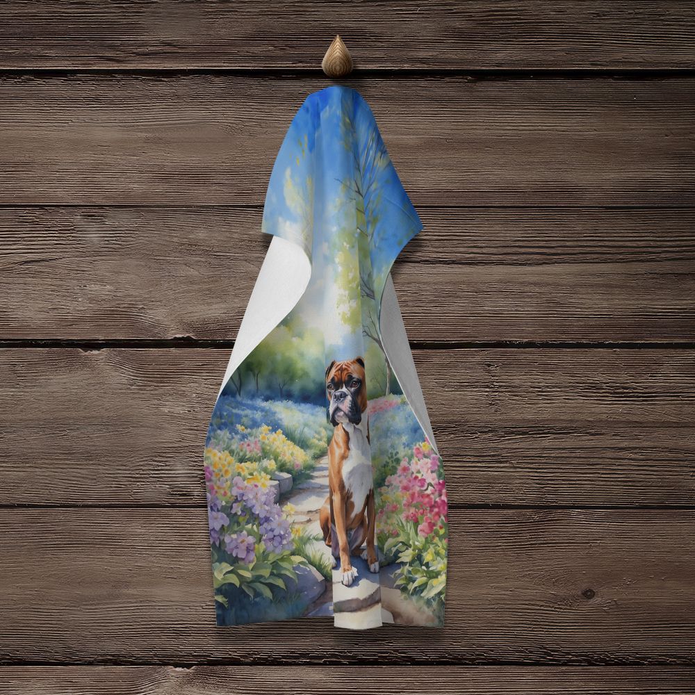 Boxer Spring Path Kitchen Towel Dish Cloths Guest Hand Towel Decorative Bathroom Towel for Face,Tea, Dishcloth, Kitchen and Bath