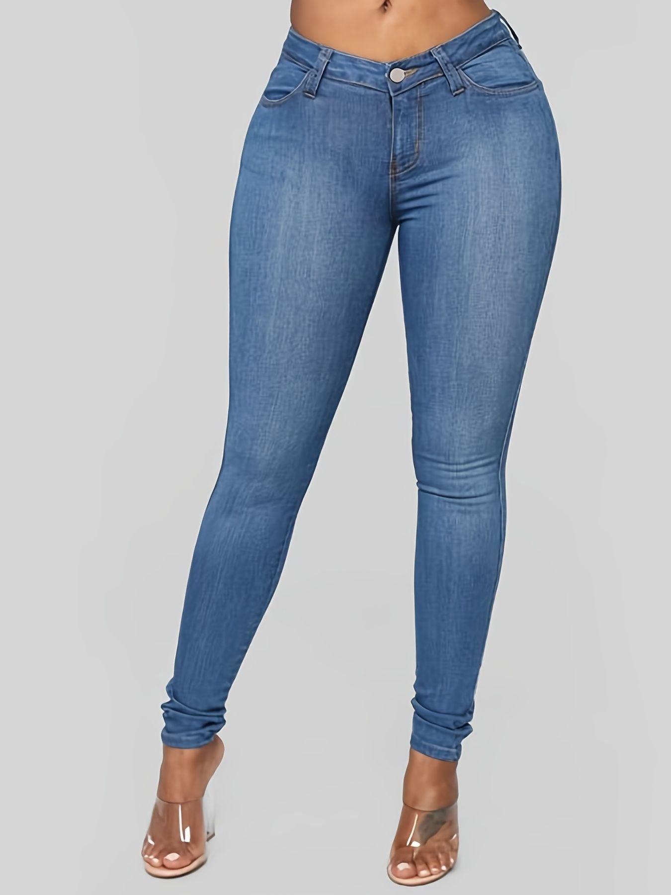 Stretchy Skinny Jeans; High-Rise Slim Fit Jeans; Versatile Pants For Every Day; Women's Clothing & Denim