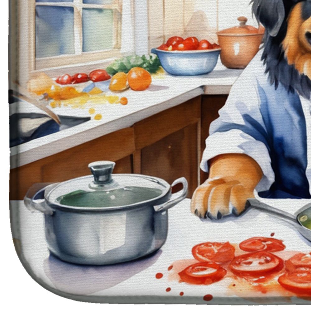 Tibetan Mastiff The Chef Dish Drying Mat Absorbent Dish Drying Mat Pad for Kitchen Counter Dish Drainer Mat for Countertop, 14 x 21", Multicolor