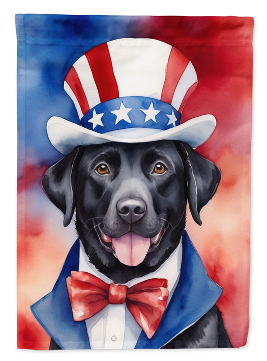Labrador Retriever Patriotic American House Flag Large Porch Sleeve Pole Decorative Outside Yard Banner Artwork Wall Hanging, Polyester, House Size, Multicolor