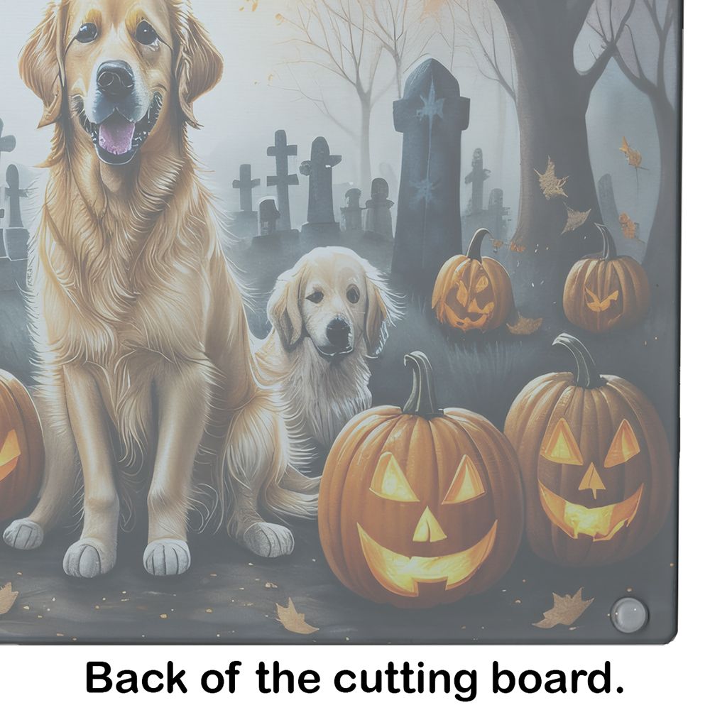 NEW Golden Retriever Spooky Halloween Glass Cutting Board Decorative Tempered Glass Kitchen Cutting and Serving Board Large Size Chopping Board