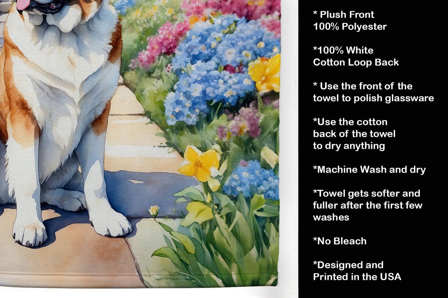 Saint Bernard Spring Path Kitchen Towel Dish Cloths Guest Hand Towel Decorative Bathroom Towel for Face,Tea, Dishcloth, Kitchen and Bath