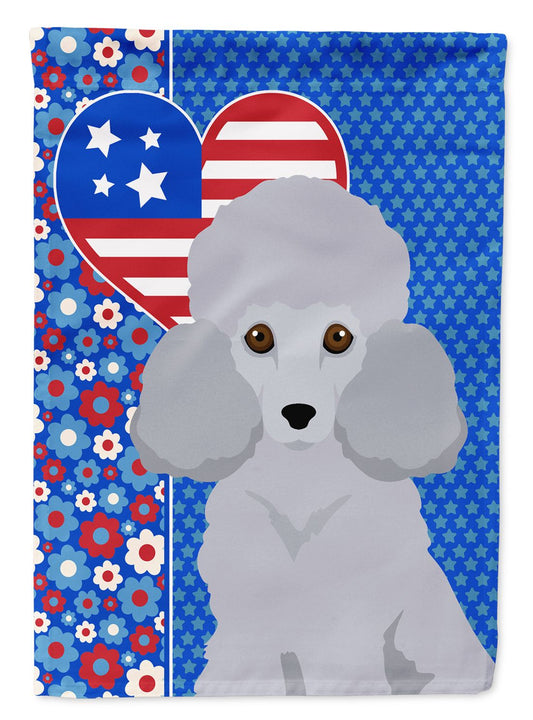 Toy Silver Poodle USA American Garden Flag Mailbox Flag Decorative Yard Flag Banner Outside Patio Artwork Yard Flower Beds, Garden Size, Multicolor
