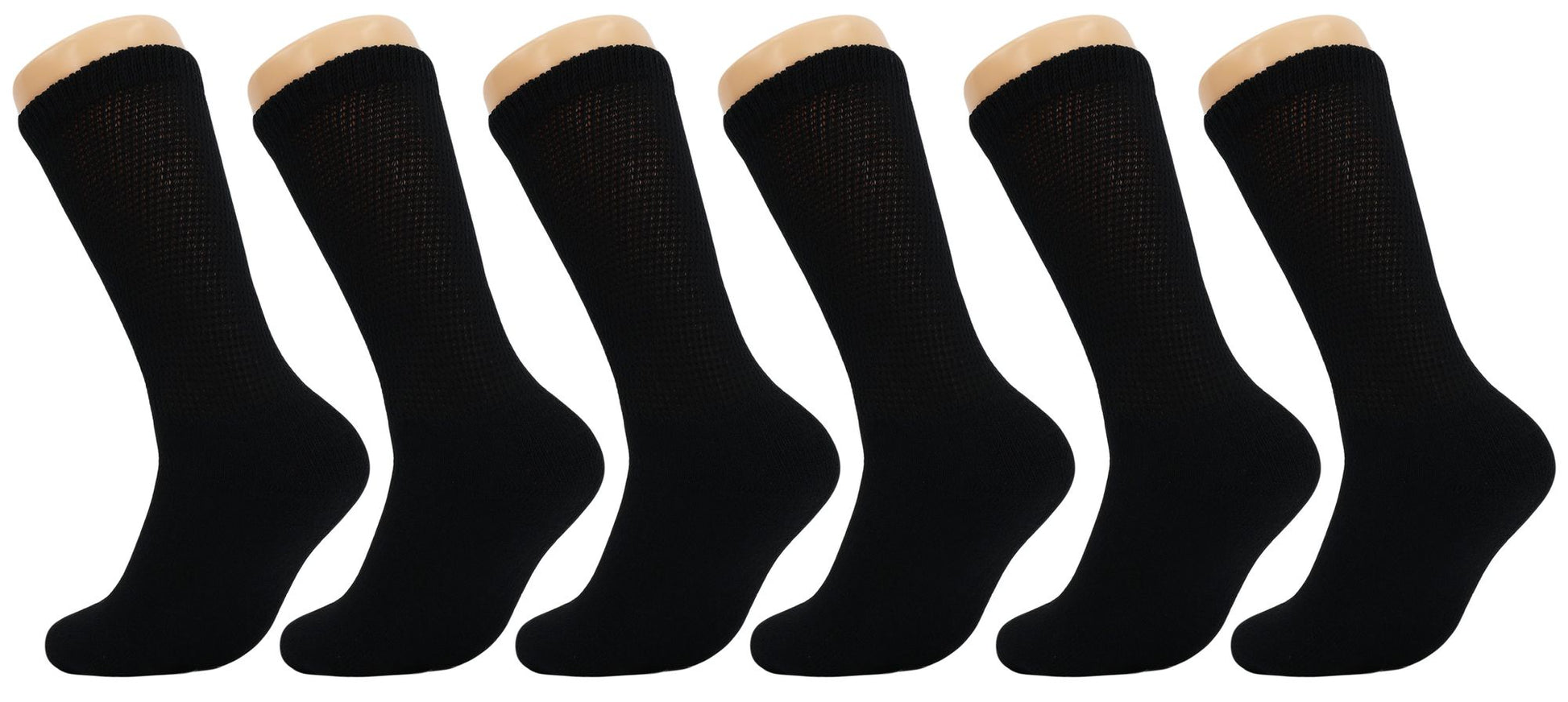 Diabetic Crew Socks Non-Binding Cotton Crew Diabetes Socks 6 Pairs