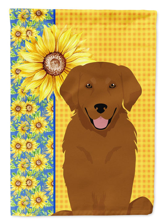 Summer Sunflowers Mahogany Golden Retriever Garden Flag Mailbox Flag Decorative Yard Flag Banner Outside Patio Artwork Yard Flower Beds, Garden Size, Multicolor