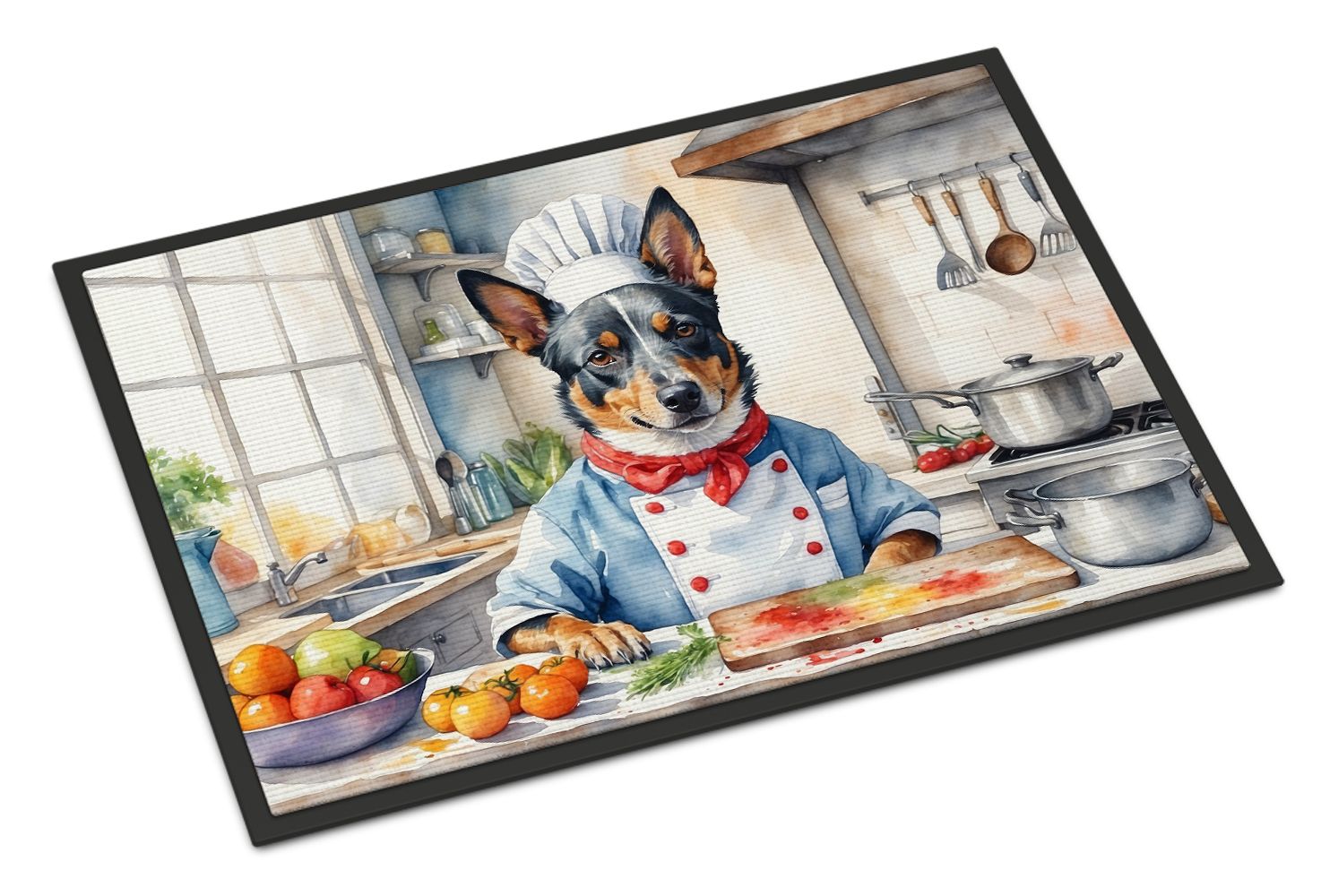 NEW Australian Cattle Dog The Chef Doormat Front Door Mat Indoor Outdoor Rugs for Entryway, Non Slip Washable Low Pile, 18H X 27W