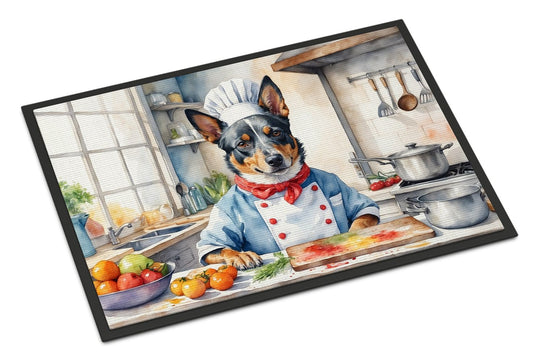 NEW Australian Cattle Dog The Chef Doormat Front Door Mat Indoor Outdoor Rugs for Entryway, Non Slip Washable Low Pile, 18H X 27W