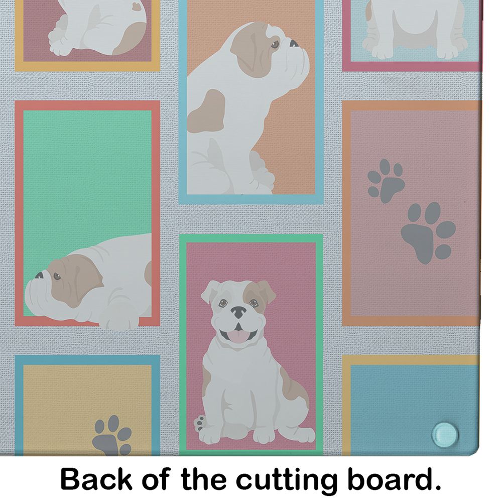 NEW Lots of Piebald English Bulldog Glass Cutting Board Decorative Tempered Glass Kitchen Cutting and Serving Board Large Size Chopping Board