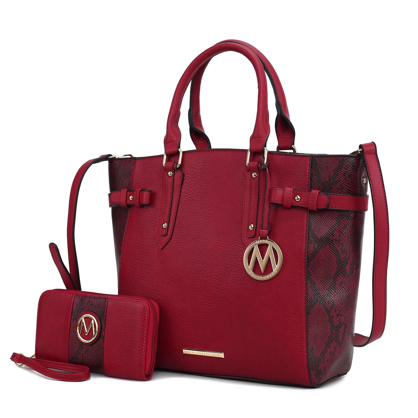 MKF Collection Joelle Faux Snake Embossed Women Tote bag with matching Wallet by Mia K