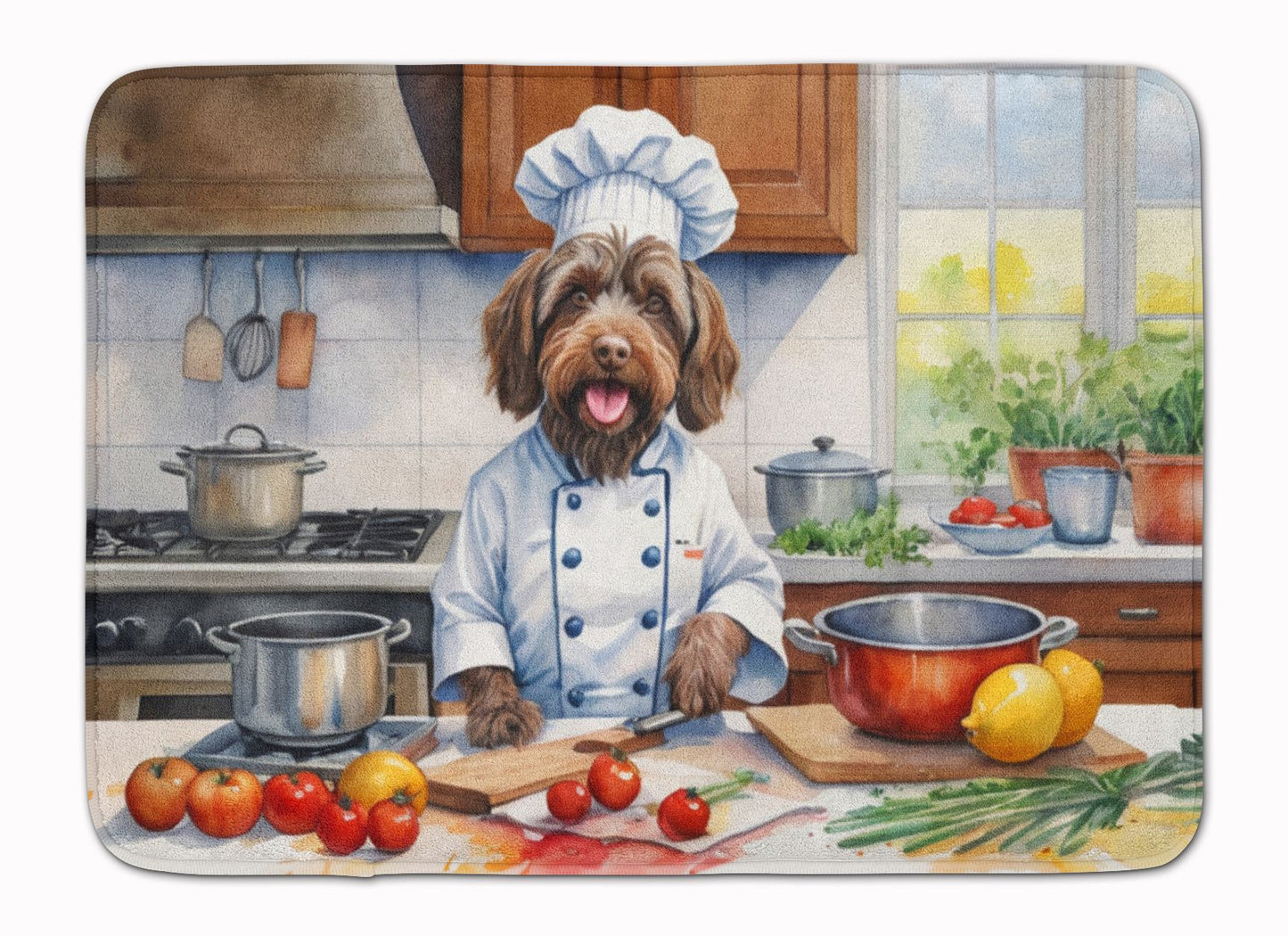 Wirehaired Pointing Griffon The Chef Memory Foam Kitchen Mat Machine Washable Anti-Fatigue Mat Cushion Comfort Bath Mat or Kitchen Rug