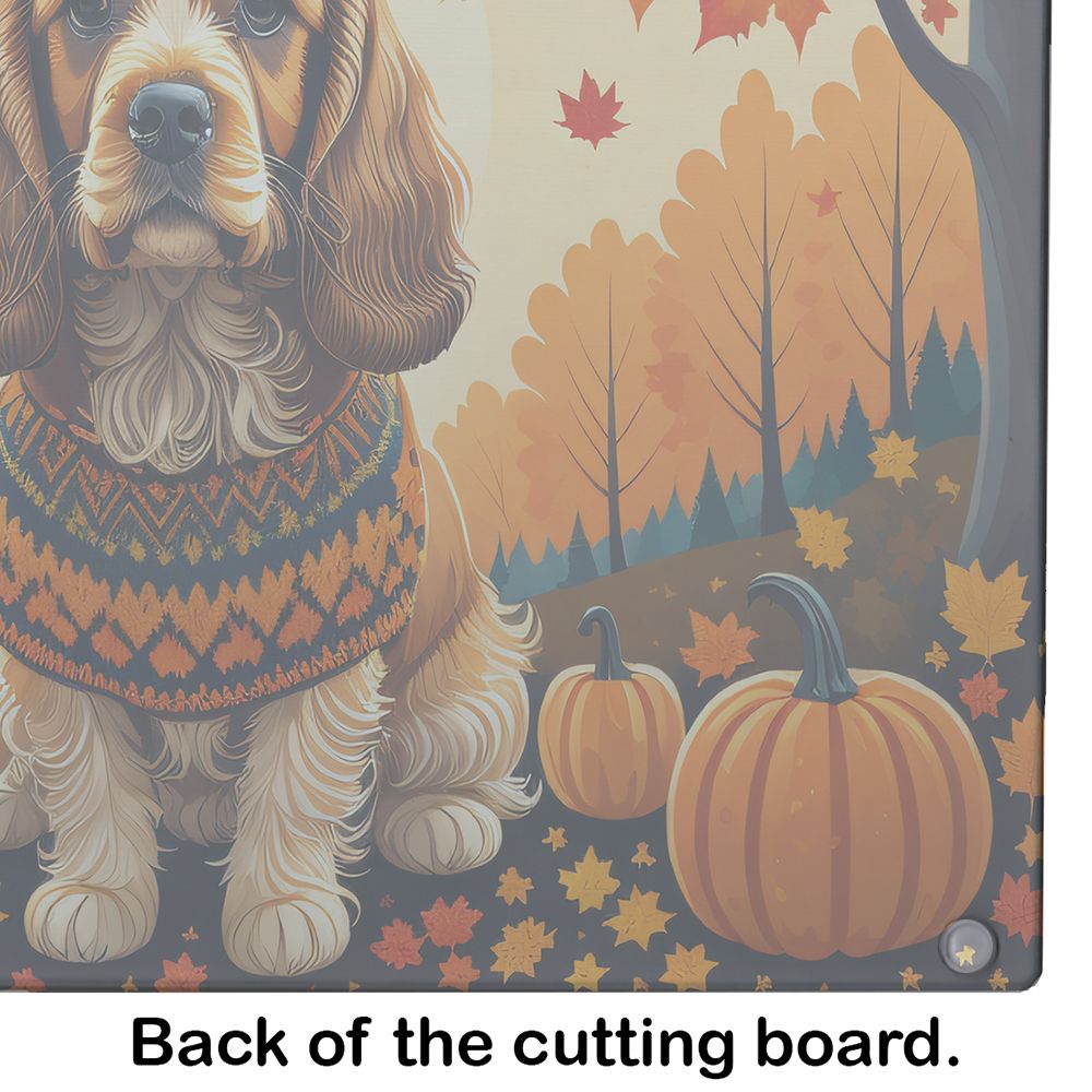 NEW Cocker Spaniel Fall Glass Cutting Board Decorative Tempered Glass Kitchen Cutting and Serving Board Large Size Chopping Board