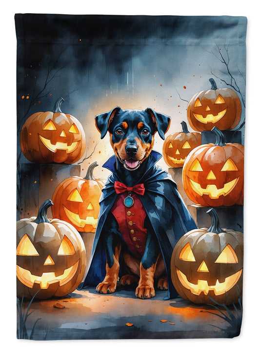 Doberman Pinscher Puppy Halloween Garden Flag Mailbox Flag Decorative Yard Flag Banner Outside Patio Artwork Yard Flower Beds, Garden Size, Multicolor