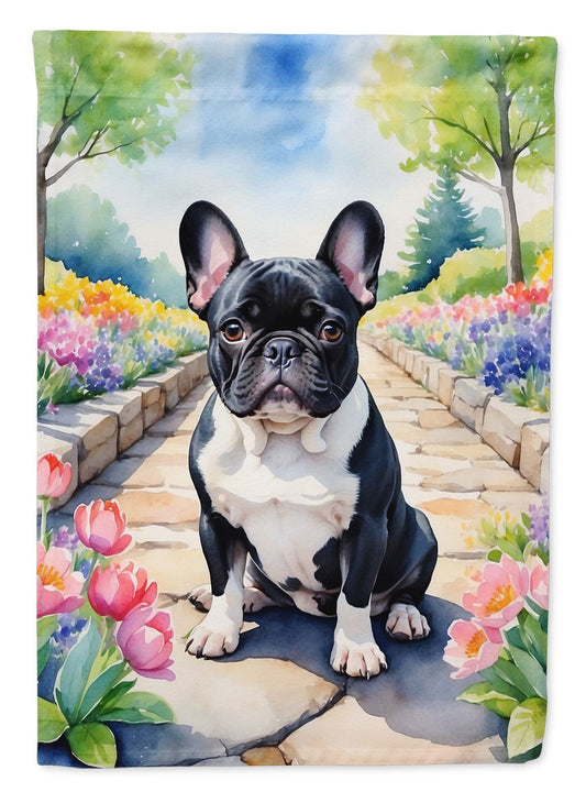 French Bulldog Spring Path Garden Flag Mailbox Flag Decorative Yard Flag Banner Outside Patio Artwork Yard Flower Beds, Garden Size, Multicolor