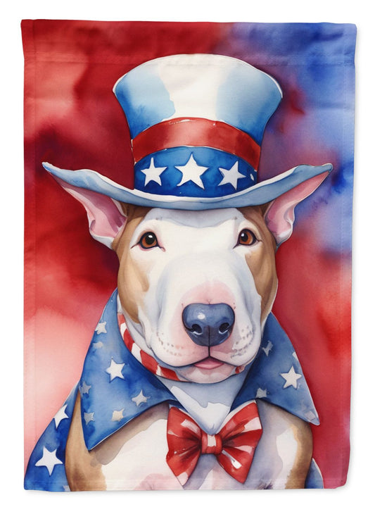 Bull Terrier Patriotic American Garden Flag Mailbox Flag Decorative Yard Flag Banner Outside Patio Artwork Yard Flower Beds, Garden Size, Multicolor