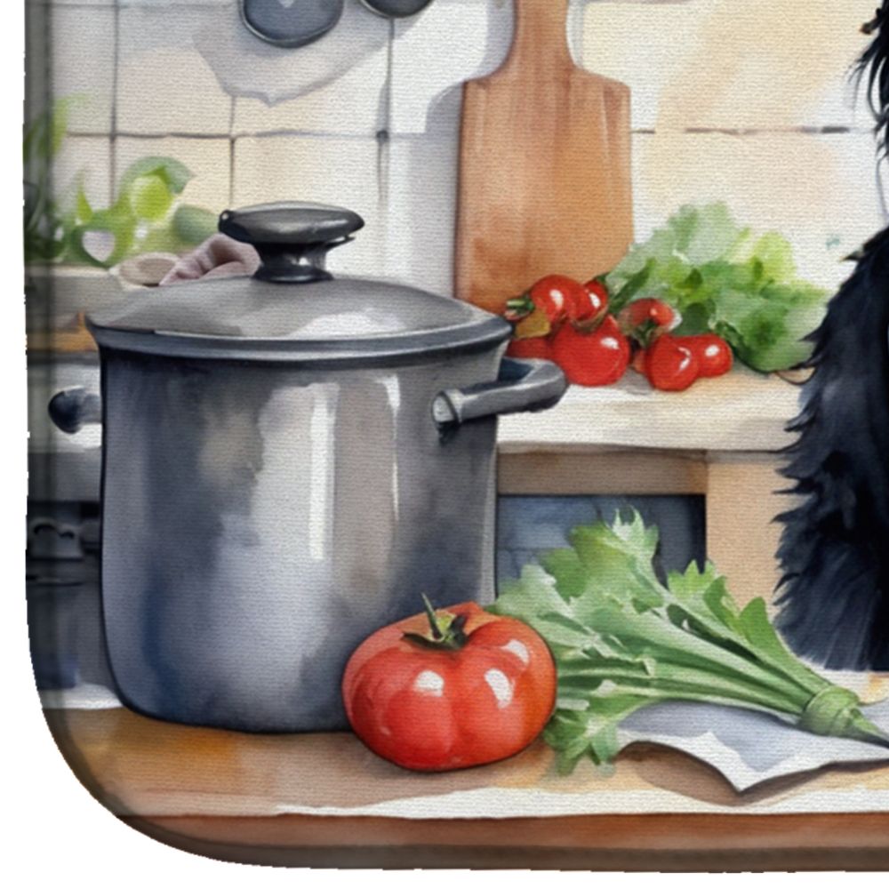 Scottish Terrier The Chef Dish Drying Mat Absorbent Dish Drying Mat Pad for Kitchen Counter Dish Drainer Mat for Countertop, 14 x 21", Multicolor