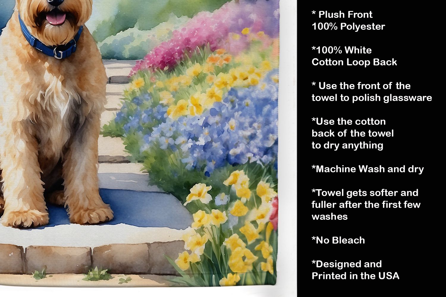 Wheaten Terrier Spring Path Kitchen Towel Dish Cloths Guest Hand Towel Decorative Bathroom Towel for Face,Tea, Dishcloth, Kitchen and Bath
