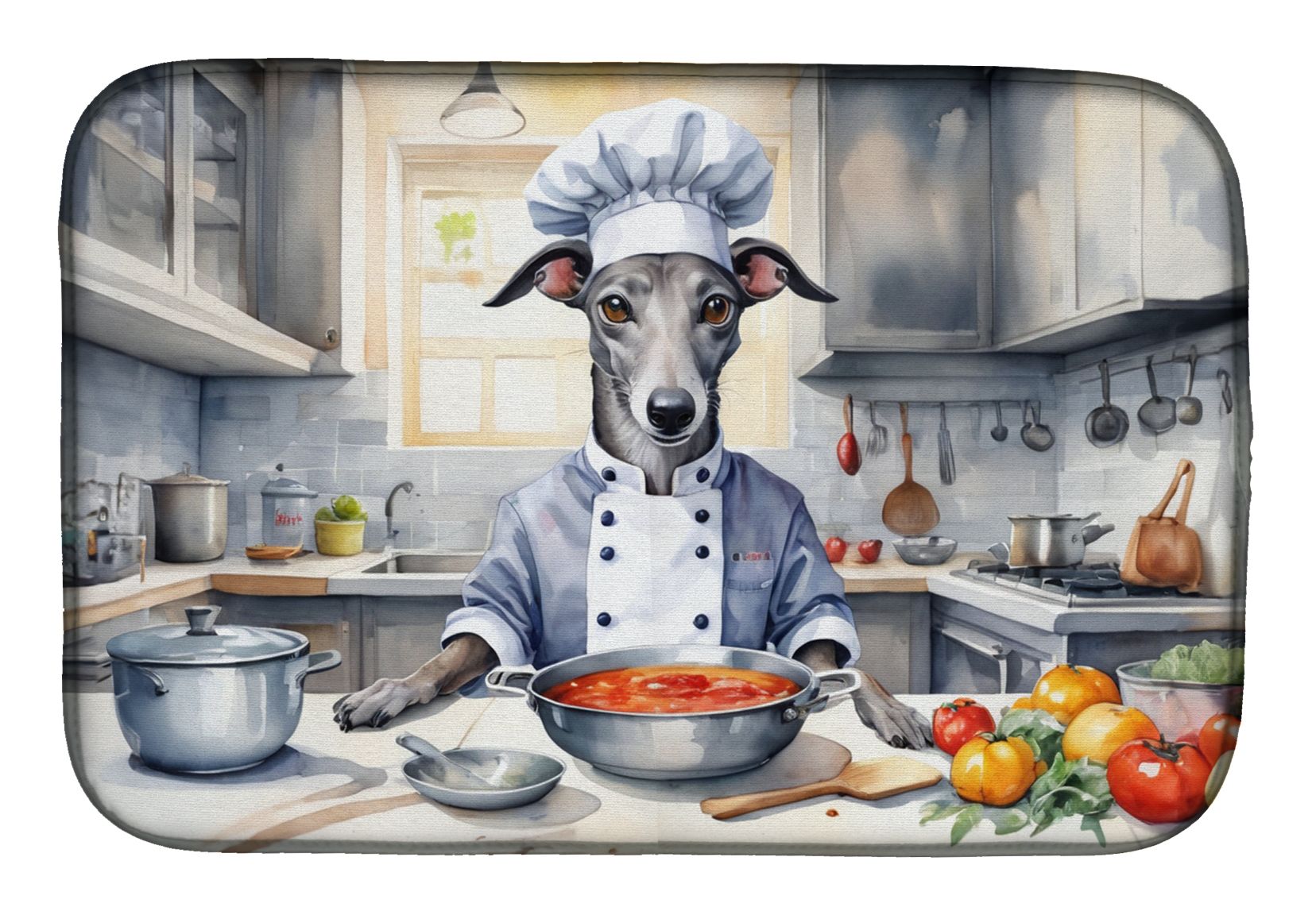 Greyhound The Chef Dish Drying Mat Absorbent Dish Drying Mat Pad for Kitchen Counter Dish Drainer Mat for Countertop, 14 x 21", Multicolor