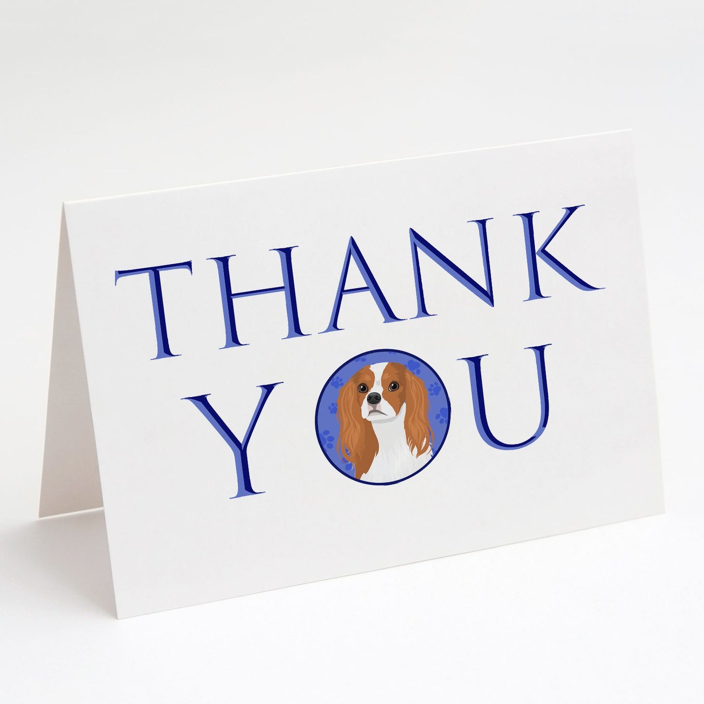 Cavalier King Charles Spaniel Blenheim #1 Thank You Greeting Cards Pack of 8 Blank Cards with Envelopes Whimsical A7 Size 5x7 Blank Note Cards