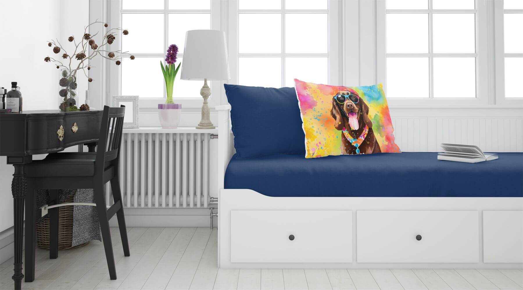 Chocolate Labrador Hippie Dawg Standard Pillowcase Lightweight Super Soft Easy Care Decorative Artwork Pillowcase, Standard