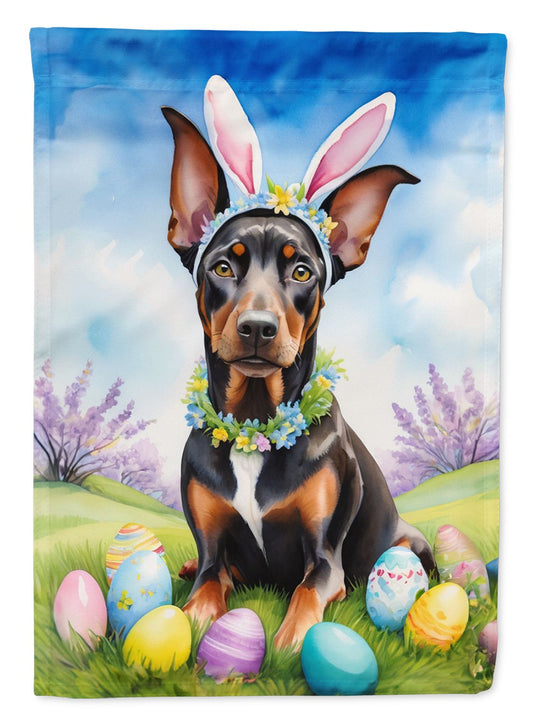 Doberman Pinscher Easter Egg Hunt Garden Flag Mailbox Flag Decorative Yard Flag Banner Outside Patio Artwork Yard Flower Beds, Garden Size, Multicolor
