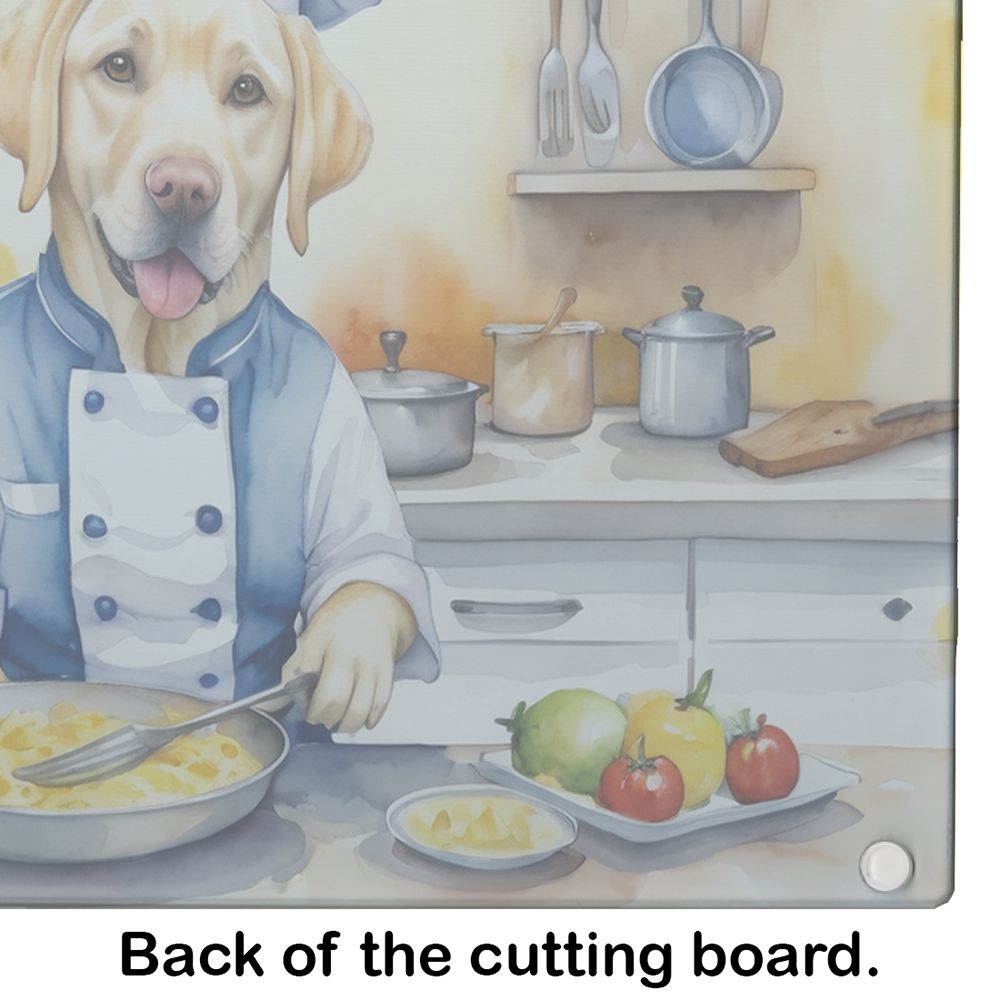 Yellow Labrador Retriever The Chef Glass Cutting Board Decorative Tempered Glass Kitchen Cutting and Serving Board Large Size Chopping Board
