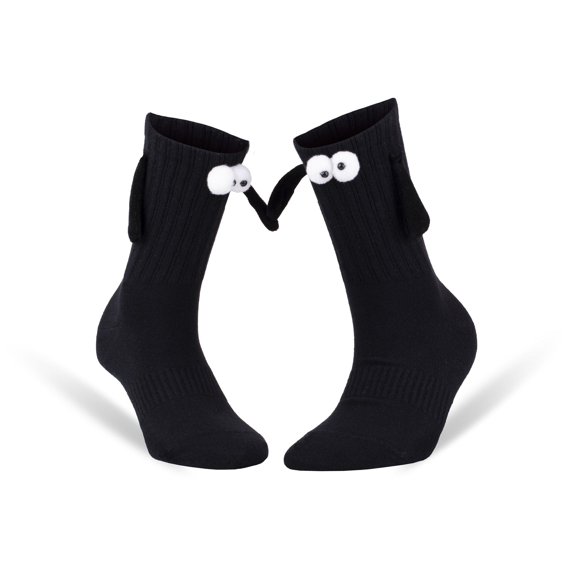Magnetic Holding Hands Socks with Cartoon Eyes Couples Socks for Valentines Day 1 Pair