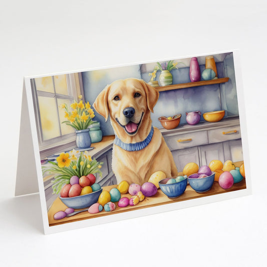 Decorating Easter Yellow Labrador Retriever Greeting Cards Pack of 8 Blank Cards with Envelopes Whimsical A7 Size 5x7 Blank Note Cards
