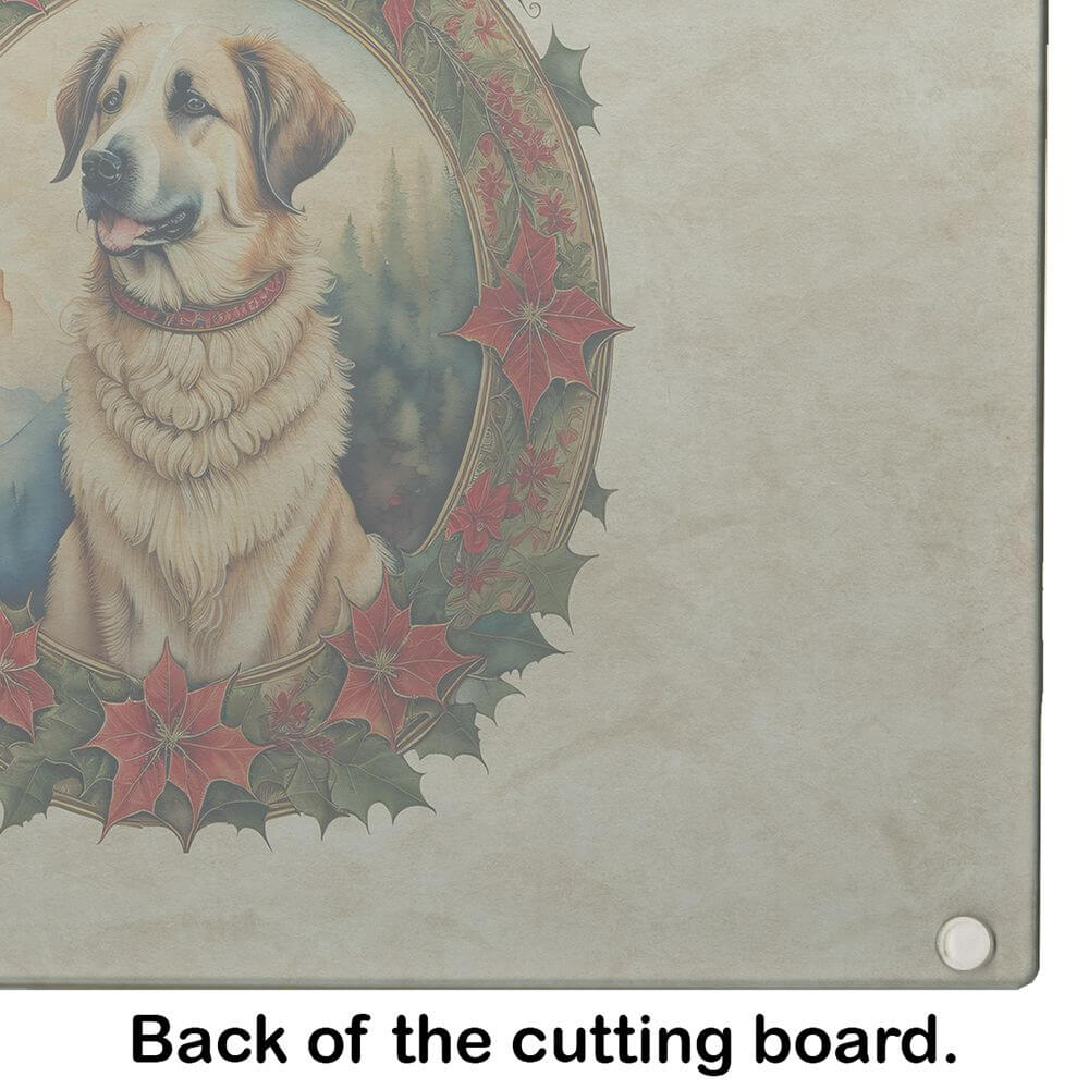 NEW Anatolian Shepherd Dog Christmas Flowers Glass Cutting Board Decorative Tempered Glass Kitchen Cutting and Serving Board Large Size Chopping Board