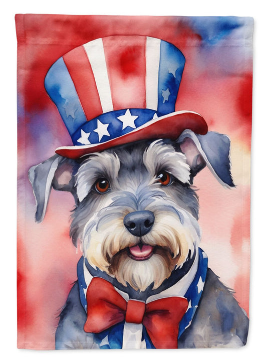 Schnauzer Patriotic American Garden Flag Mailbox Flag Decorative Yard Flag Banner Outside Patio Artwork Yard Flower Beds, Garden Size, Multicolor