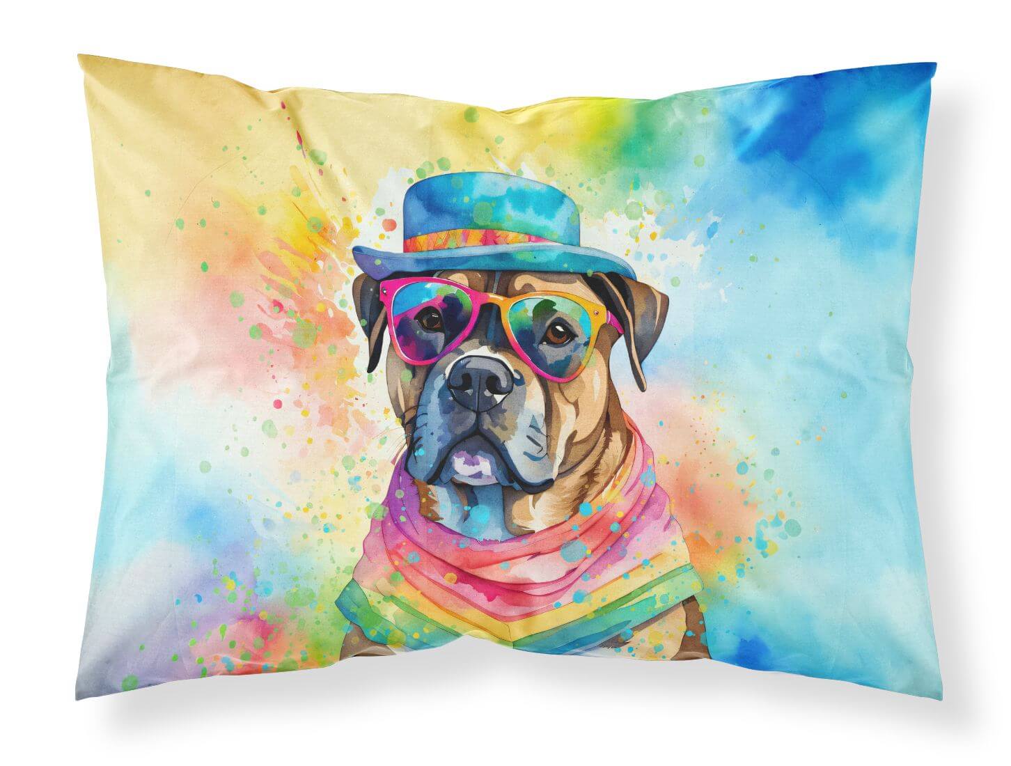 Cane Corso Hippie Dawg Standard Pillowcase Lightweight Super Soft Easy Care Decorative Artwork Pillowcase, Standard