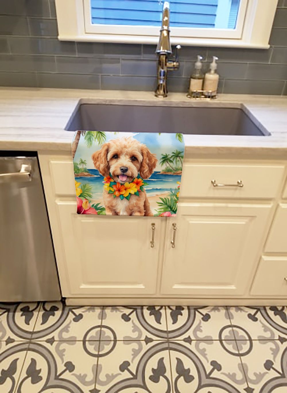 Cockapoo Luau Kitchen Towel Dish Cloths Guest Hand Towel Decorative Bathroom Towel for Face,Tea, Dishcloth, Kitchen and Bath