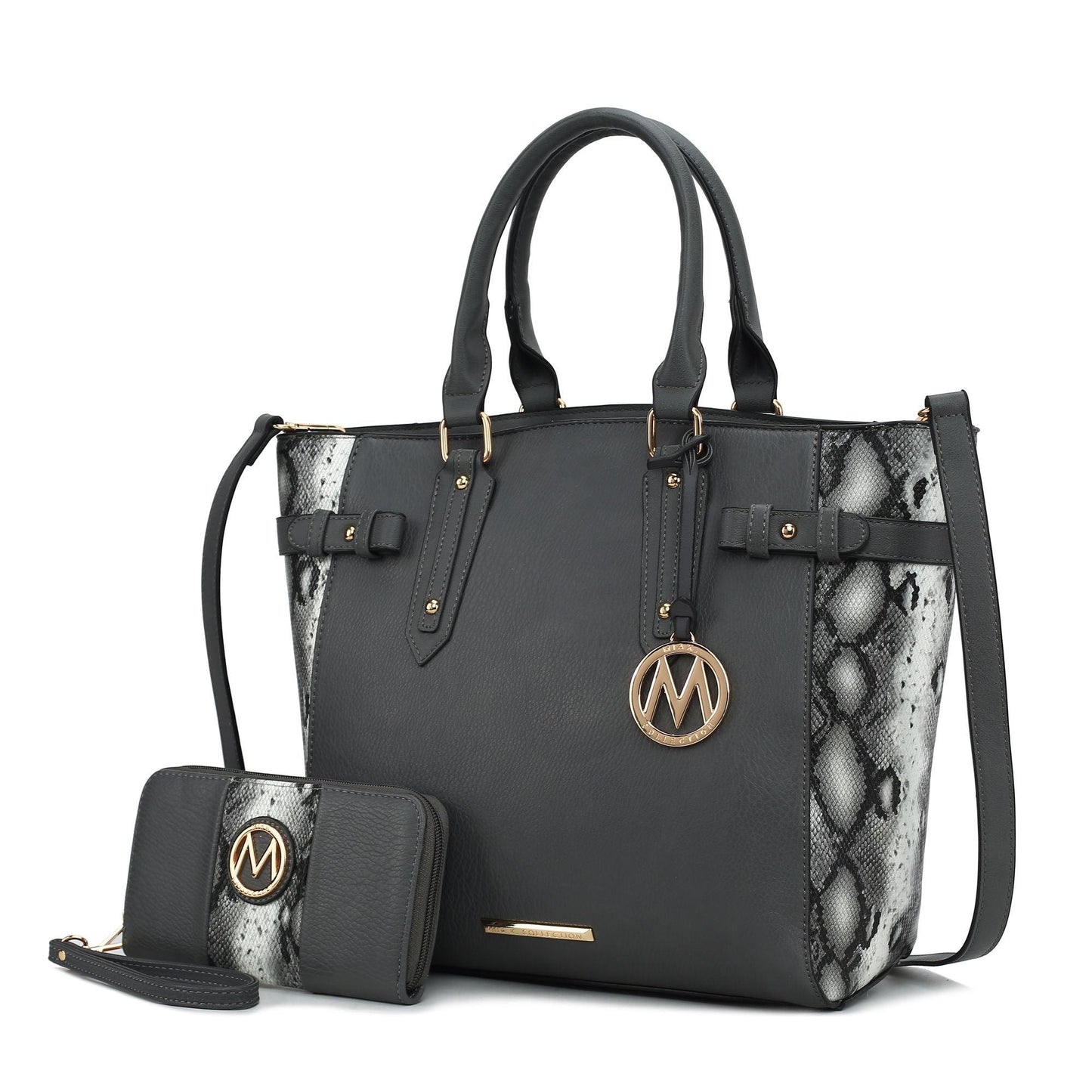 MKF Collection Joelle Faux Snake Embossed Women Tote bag with matching Wallet by Mia K