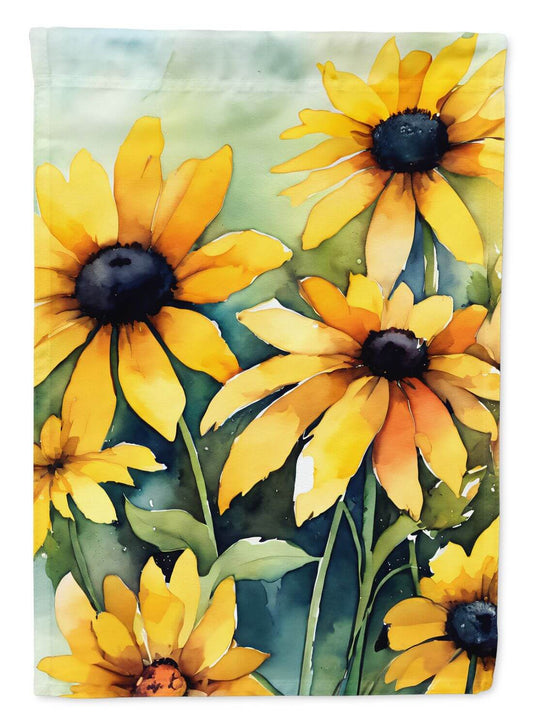 Maryland Black-Eyed Susans in Watercolor Garden Flag Mailbox Flag Decorative Yard Flag Banner Outside Patio Artwork Yard Flower Beds, Garden Size, Multicolor