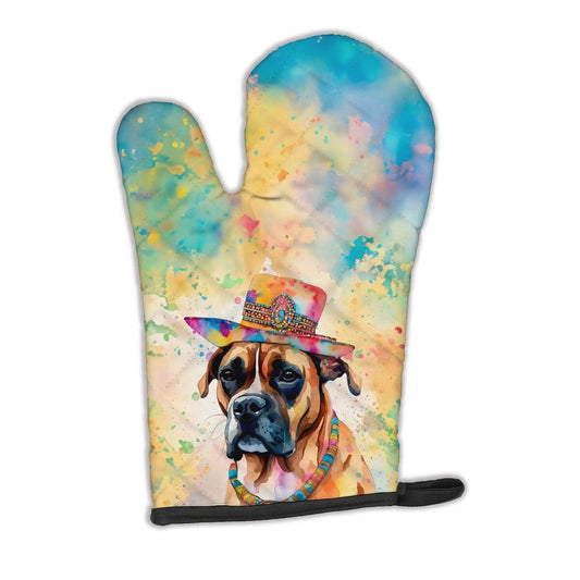 Boxer Hippie Dawg Oven Mitt Heat Resistant Thick Oven Mitt for Hot Pans and Oven, Kitchen Mitt Protect Hands, Cooking Baking Glove