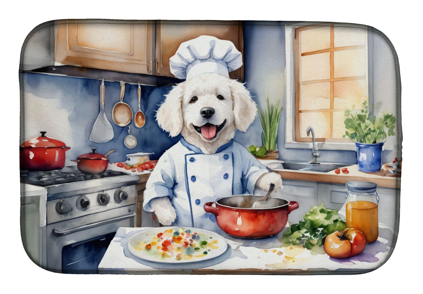 Kuvasz The Chef Dish Drying Mat Absorbent Dish Drying Mat Pad for Kitchen Counter Dish Drainer Mat for Countertop, 14 x 21", Multicolor