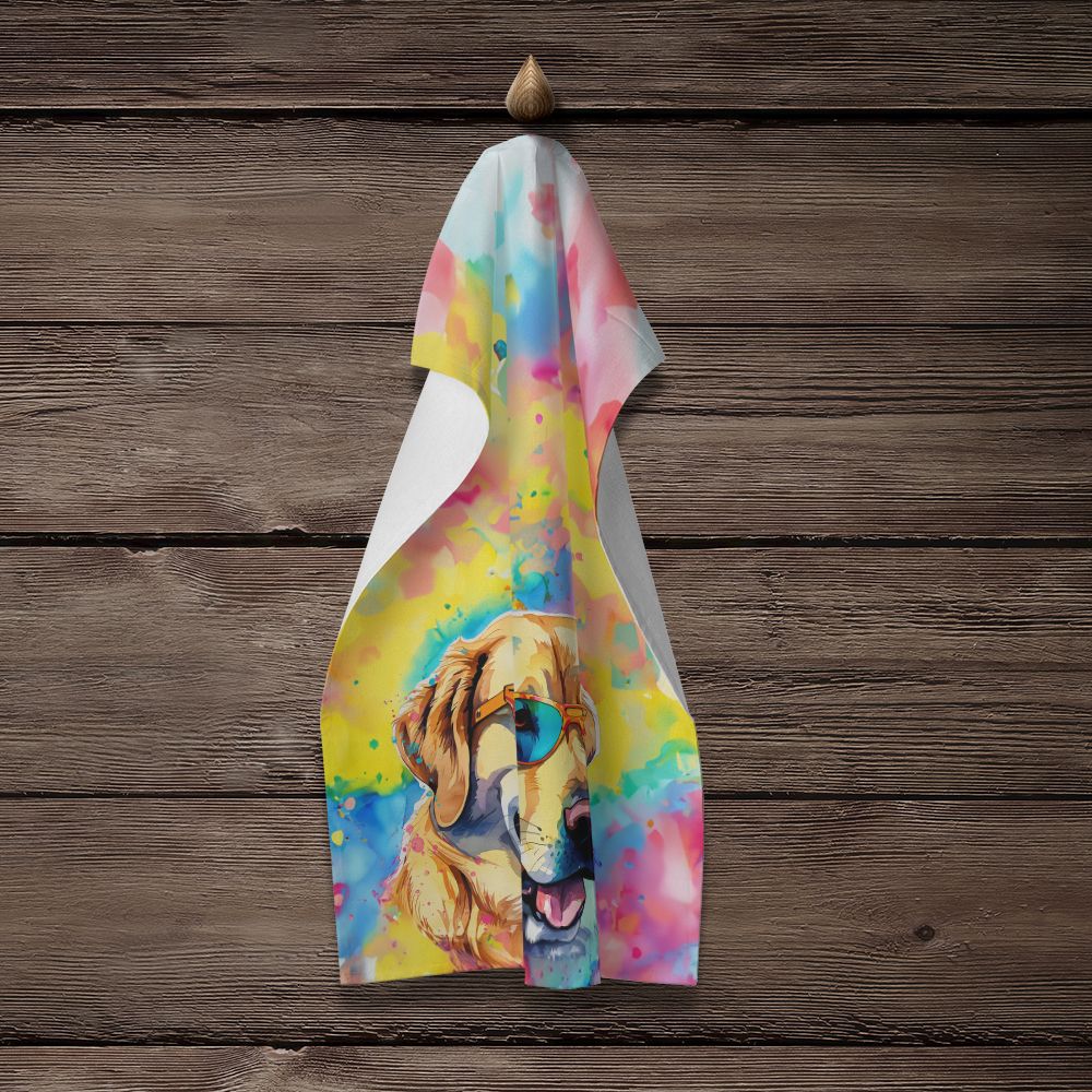 Yellow Labrador Hippie Dawg Kitchen Towel Dish Cloths Guest Hand Towel Decorative Bathroom Towel for Face,Tea, Dishcloth, Kitchen and Bath