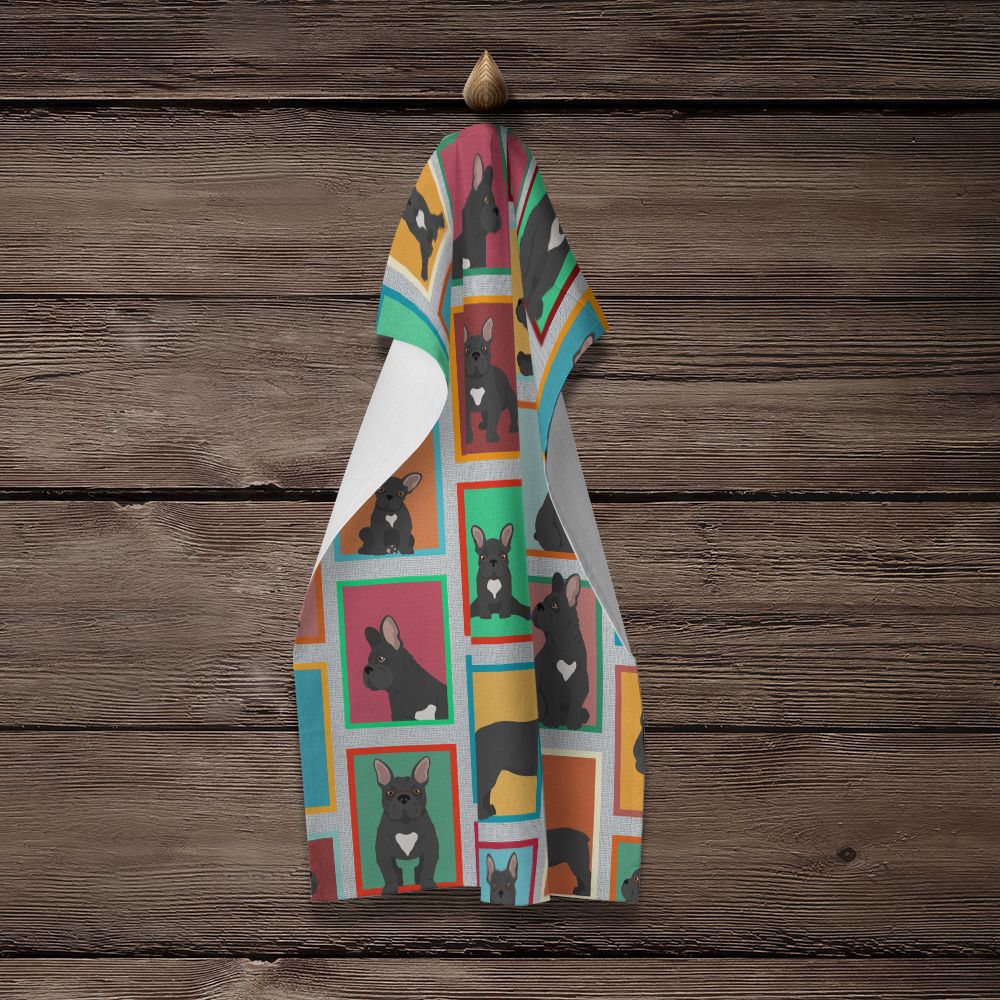 Lots of Black French Bulldog Kitchen Towel Dish Cloths Guest Hand Towel Decorative Bathroom Towel for Face,Tea, Dishcloth, Kitchen and Bath