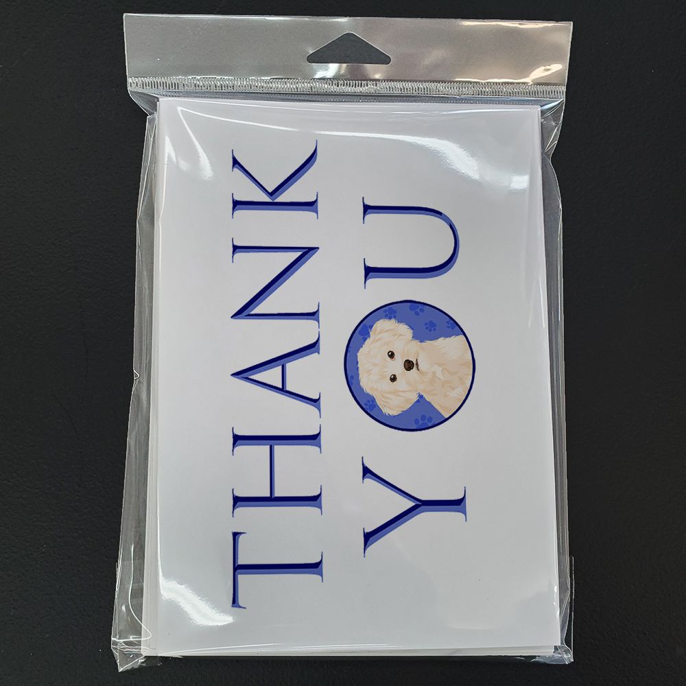 Poodle Toy Cream Thank You Greeting Cards Pack of 8 Blank Cards with Envelopes Whimsical A7 Size 5x7 Blank Note Cards