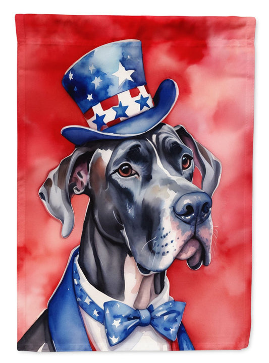 Great Dane Patriotic American House Flag Large Porch Sleeve Pole Decorative Outside Yard Banner Artwork Wall Hanging, Polyester, House Size, Multicolor