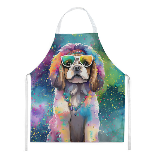 Shih Tzu Hippie Dawg Apron Cooking Kitchen Server Baking Crafts Gardening for Adult Women Men, Unisex, Large, Multicolor