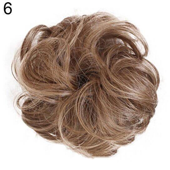 Women Hair Bun Extension Wavy Curly Messy Donut Chignons Wig Hairpiece - Clothes For Her Online Store