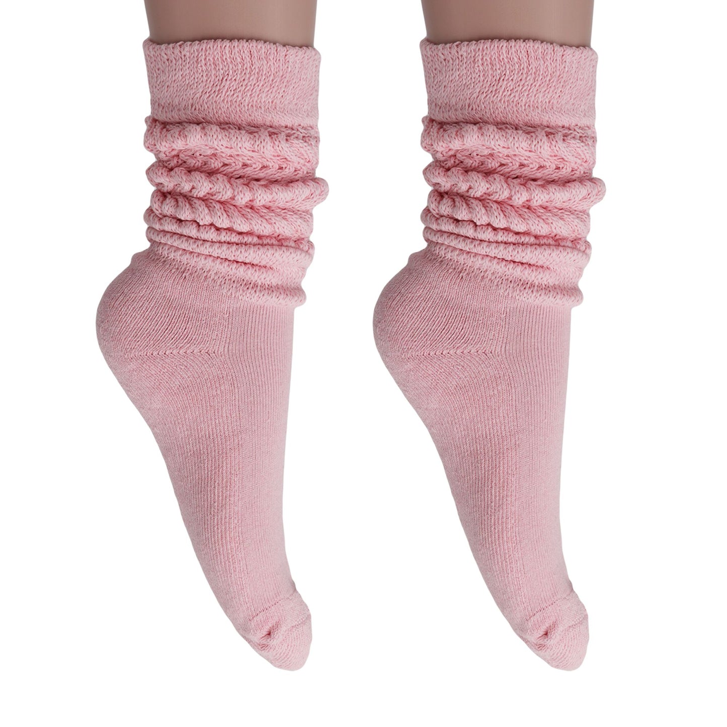 Women's Extra Long Slouch Scrunch Socks Knee High, Cotton Blend, Pack of 2, Fits Shoe Sizes 5-10, 80s Style, 28 Colors
